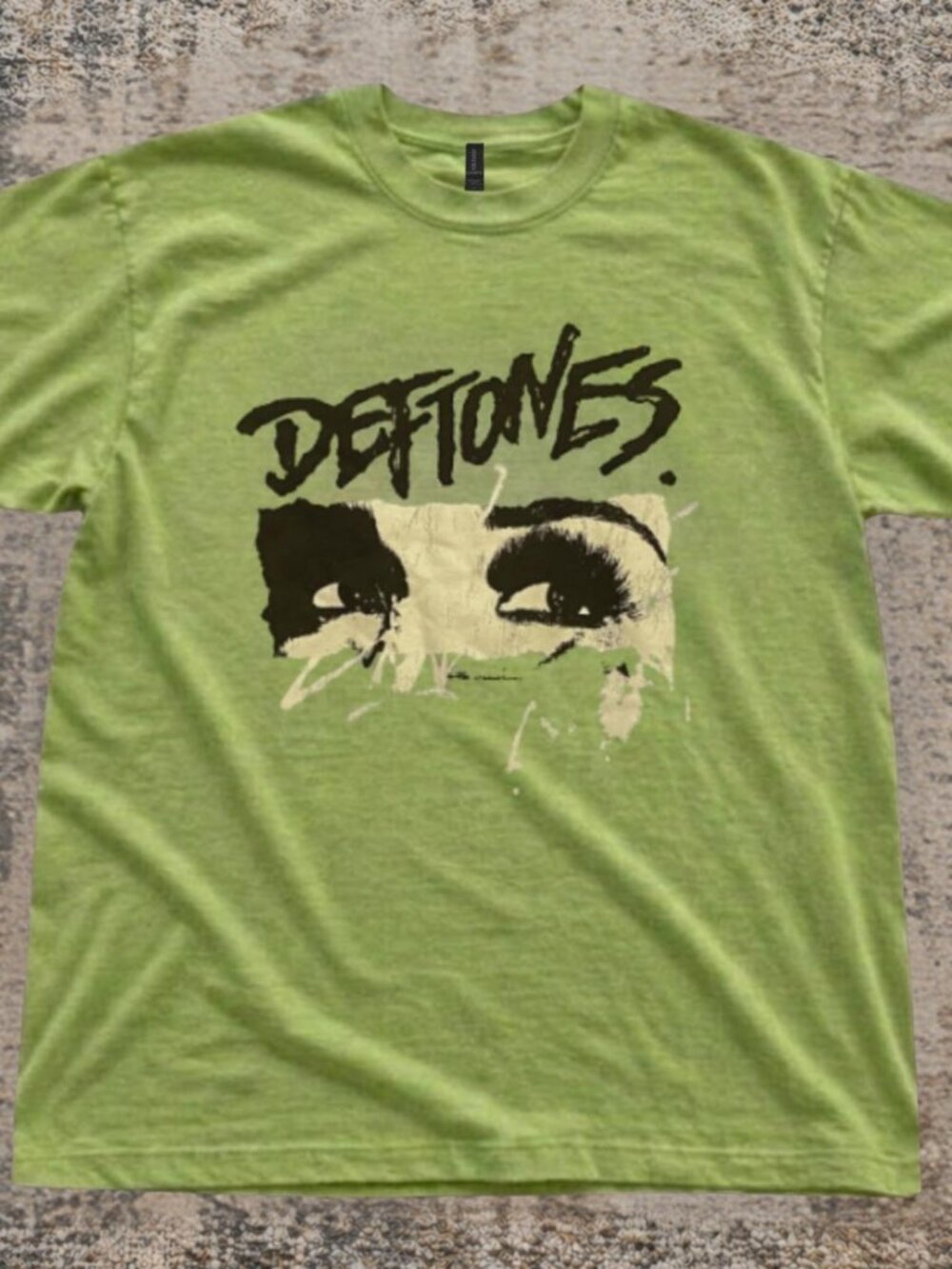Lime Green Deftones Band Eyes Graphic T-Shirt